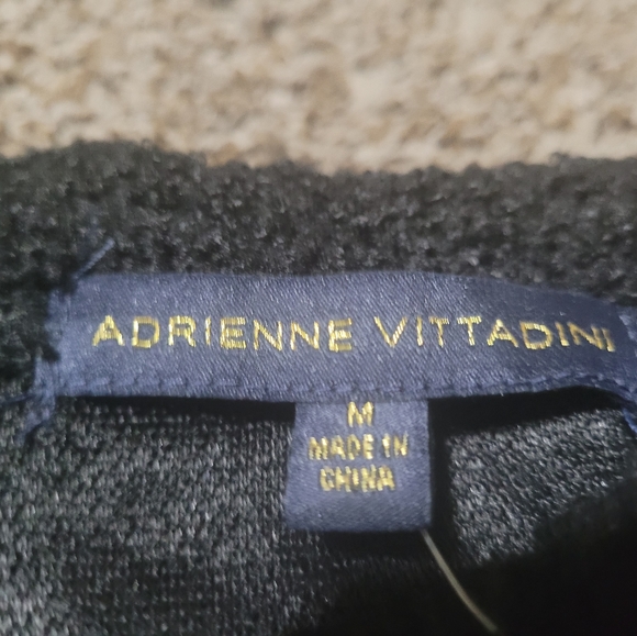 NWT Adrienne Vittadini cardigan sweater with pearl buttons in black M - Picture 4 of 5